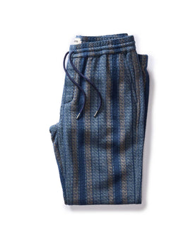 folded flatlay of the front of The Apres Pant in Marine Stripe, Bottoms by Taylor Stitch